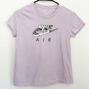 5/20$ NIKE AIR Short Sleeve Graphic Tee Shirt Light Purple Girls Youth Large